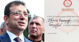 Ekrem İmamoğlu mazbatasını aldı