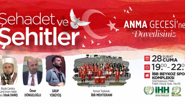 Şehadet ve Şehitleri Anma Gecesi Düzenlenecek