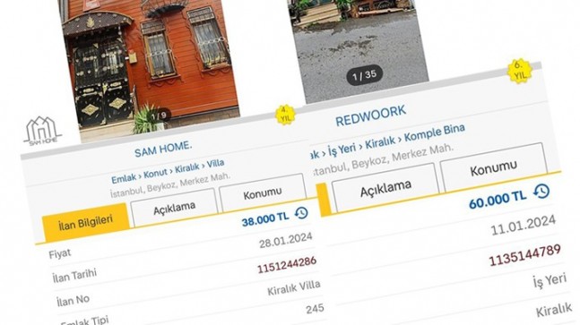 Beykoz Merkez’de aynı eve iki farklı fahiş fiyat ilanı
