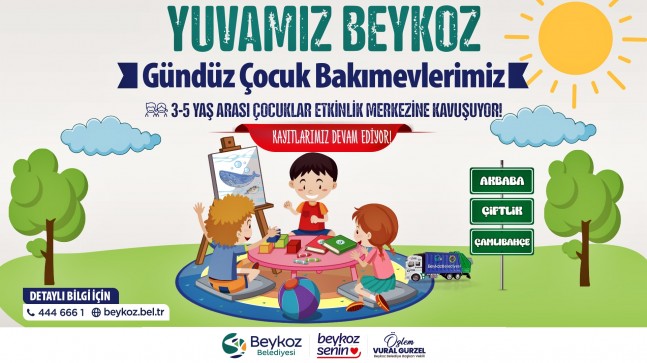 “Yuvamız Beykoz” Gündüz Çocuk Bakımevleri Açılıyor